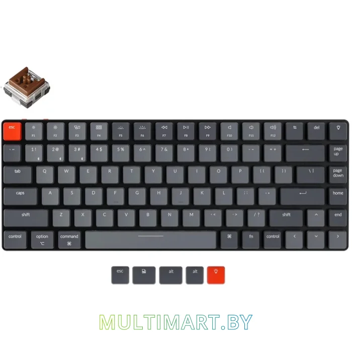 Клавиатура Keychron K3 Wireless V2 White LED K3-D3 (Keychron Low Profile Optical Brown)